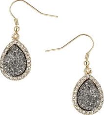 Dorothy Perkins, 1134[^]262015000715149 Womens Textured Tear Drop Earrings- Grey