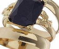 Dorothy Perkins Womens Three Navy Blue Stone Ring- Blue DP49815819