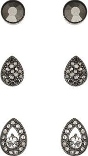 Dorothy Perkins, 1134[^]262015000715140 Womens Three Pack Sparkle Earrings- Grey