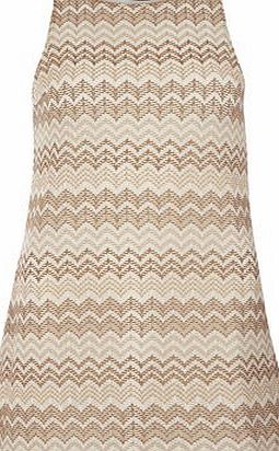 Dorothy Perkins Womens Toffee Zig-Zag Tunic- Ivory DP56424600