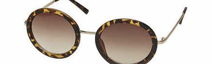 Dorothy Perkins Womens Tort Bank Round Sunglasseses- Brown