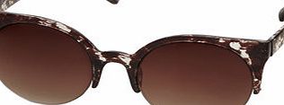 Dorothy Perkins Womens Tort Dalston Round Sunglasses- Brown