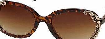 Dorothy Perkins Womens Tort Finsbury Sunglasses- Brown DP11147510