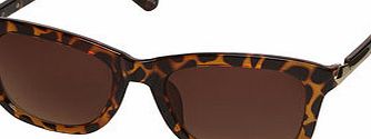 Dorothy Perkins Womens Tort Islington Wayfarer Sunglasses- Brown