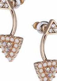 Dorothy Perkins Womens Triangle Suspender Earrings- Cream