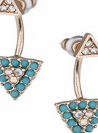 Dorothy Perkins Womens Triangle Suspender Earrings- Green