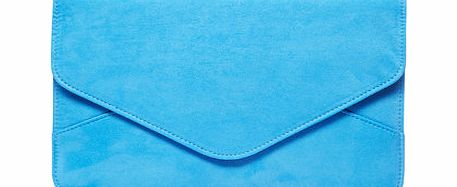 Dorothy Perkins Womens True blue suedette clutch bag- Blue