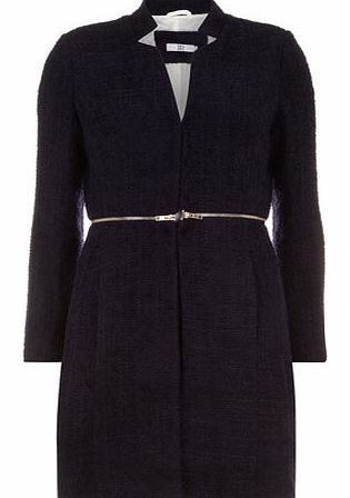 Womens True decadence Navy inverted collar coat-