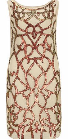 Dorothy Perkins Womens True Decadence Sequin Swirl Midi Shift