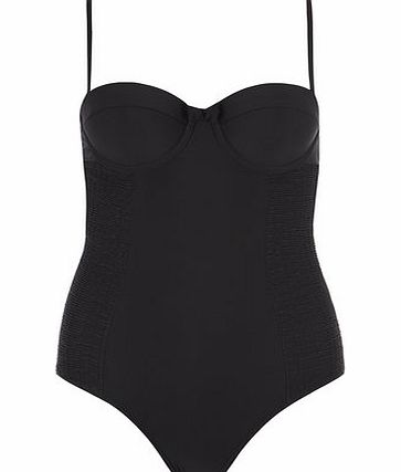Dorothy Perkins Womens Tummy Control Black Plain Swimsuit- Black