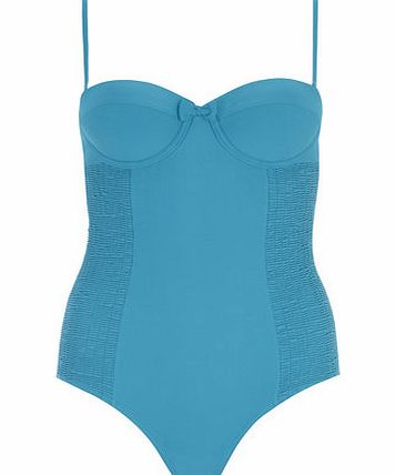Dorothy Perkins Womens Tummy Control Teal Blue Plain Swimsuit-