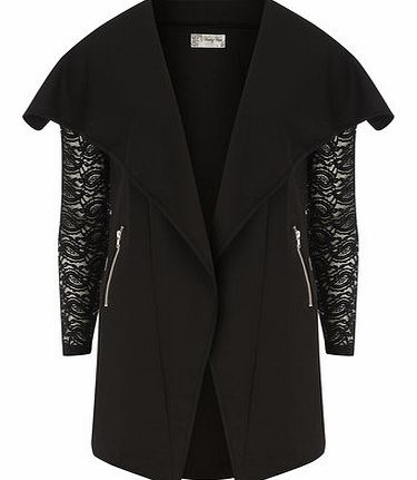Dorothy Perkins Womens Voulez Vous Black Lace Sleeve Cardigan-