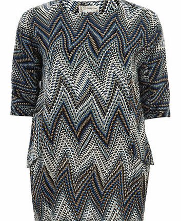 Dorothy Perkins Womens Voulez Vous Blue 3/4 Sleeve Tunic- Blue