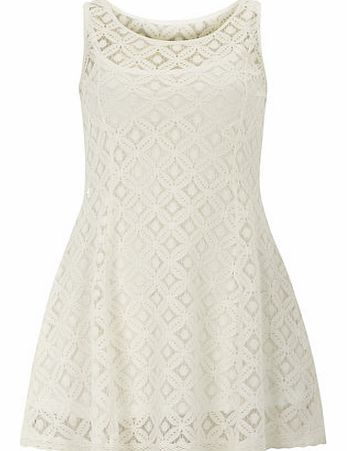Dorothy Perkins Womens Voulez Vous Ivory Lace Swing Dress- White