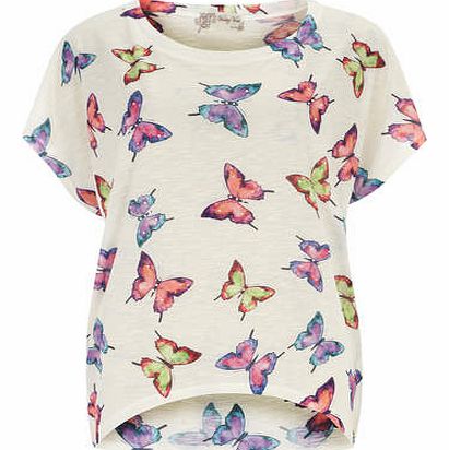 Womens Voulez Vous White Jersey Butterfly Top-