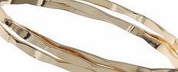 Dorothy Perkins Womens Wavy Bangle Pack- Gold DP49815954