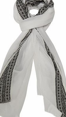 Dorothy Perkins Womens White Boho Edge Plain Scarf- White