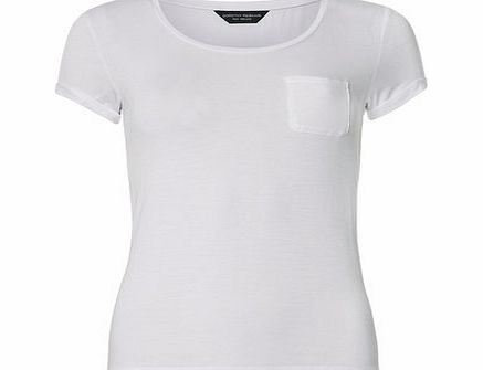 Dorothy Perkins Womens White Chiffon Pocket Tee- White DP56414520