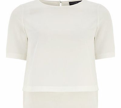 Dorothy Perkins Womens White Crepe Chiffon Tee- White DP05456902