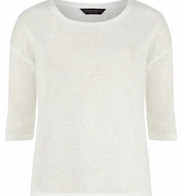 Womens White floral embossed top- White DP56359902