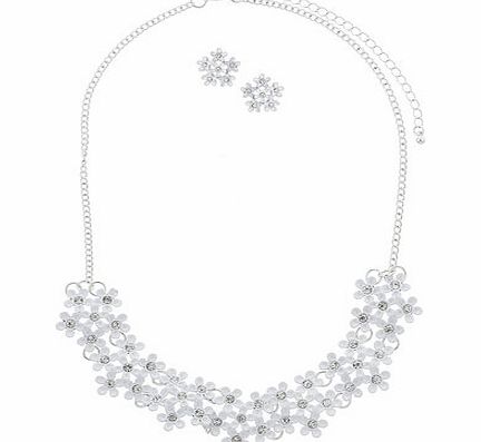 Dorothy Perkins Womens White Flower Jewellery Set- White