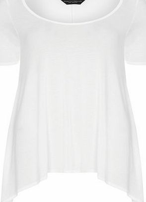 Dorothy Perkins Womens White Hanky Hem Tee- White DP56401020