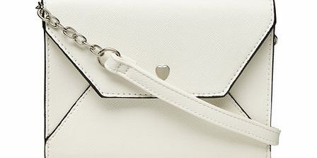 Dorothy Perkins Womens White heart mini crossbody bag- White