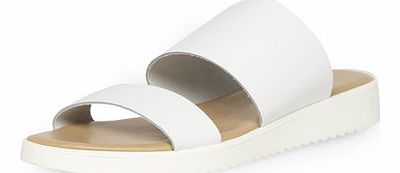 Dorothy Perkins Womens White leather strap poolslider sandals-