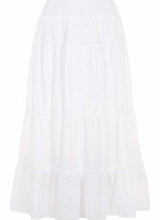 Womens White Maxi Skirt- White DP67181802