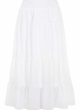 Womens White Maxi Skirt- White DP67181802