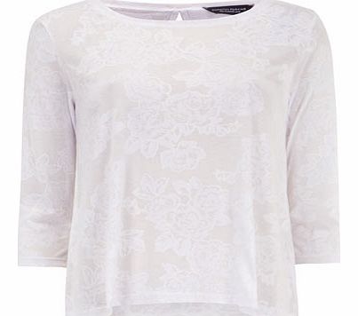 Dorothy Perkins Womens White puff print tee- White DP56370720