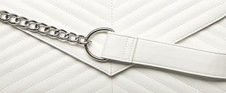 Dorothy Perkins Womens White quilted shoulder bag- White