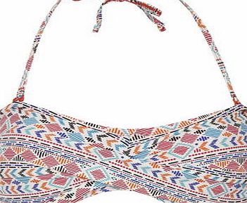 Dorothy Perkins Womens White Sketch Geo Bandeau- White DP06206002