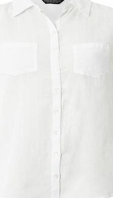 Dorothy Perkins Womens White Sleeveless Casual Shirt- White