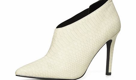 Dorothy Perkins Womens White snake effect shoe boots- White