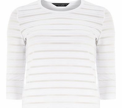 Dorothy Perkins Womens White Stripe Texture top- White DP05480420