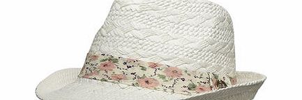 Dorothy Perkins Womens White Trilby Hat- White DP11148702