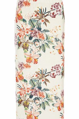 Dorothy Perkins Womens White Tropical maxi skirt- White DP14589122