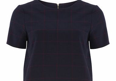Dorothy Perkins Womens Windowpane Check Top- Navy DP66795523