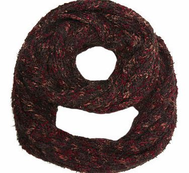 Dorothy Perkins Womens Wine Boucle Sequin Snood- Red DP11127020