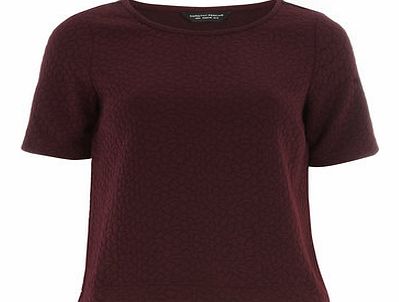 Dorothy Perkins Womens Wine Bubble Textured Tee- Burgundy