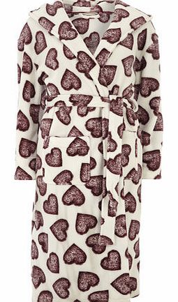 Dorothy Perkins Womens Wine Heart Dressing Gown- Purple DP33003371