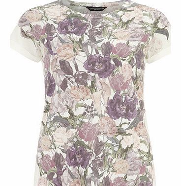 Dorothy Perkins Womens Wine Red floral Tee with Diamante Detail-