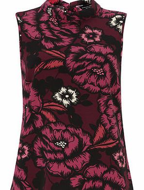 Dorothy Perkins Womens Wine Sleeveless Roll Neck Top- Red