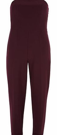 Dorothy Perkins Womens Wine strapless jumpsuit- Burgundy