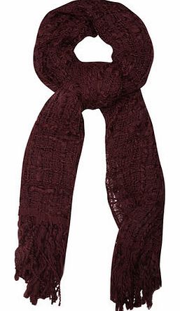 Dorothy Perkins Womens Wine Textured Plain Scarf- Red DP11122820