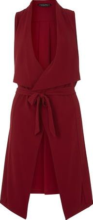 Dorothy Perkins, 1134[^]262015000709549 Womens Wine Waterfall Sleeveless Jacket- Red