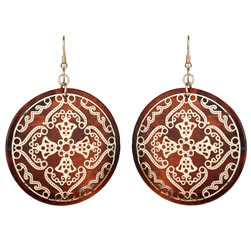 Dorothy Perkins Wooden disc drop earrings