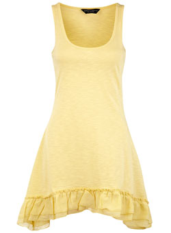 Dorothy Perkins Yellow asymmetric trim vest