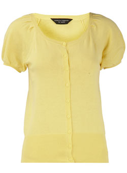 Dorothy Perkins Yellow cotton crew cardigan